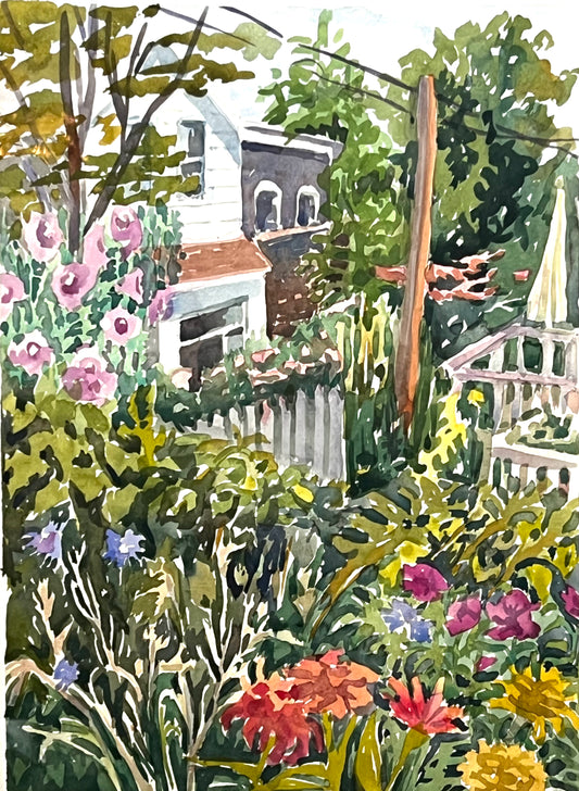 Backyard Colorfest, Framed by Susan Greenstein