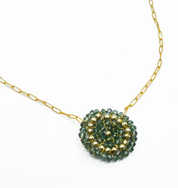 Danielle Welmond | Green Amethyst and Gold Pyrite on Gold Filled Chain