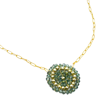 DANIELLE WELMOND | Green Amethyst and Gold Pyrite on Gold Filled Chain