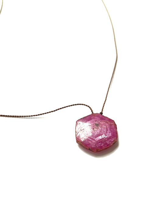 MARGARET SOLOW | Ruby Hexagon Gemstone Necklace