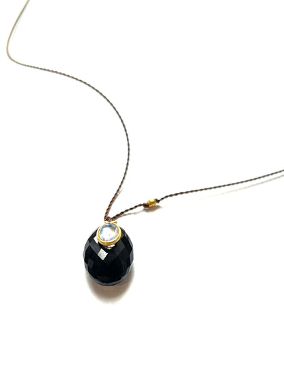 MARGARET SOLOW | Black Spinel and Moonstone 18K Necklace