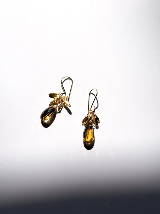 DEBBIE FISHER | Whiskey Quartz and Gold Vermeil Bead Earrings