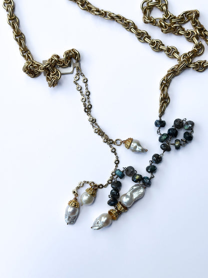 BITTERSWEET DESIGNS | Matte Gold Lariat Necklace