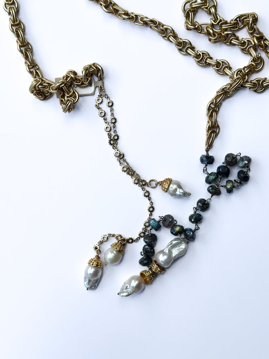BITTERSWEET DESIGNS | Matte Gold Lariat Necklace