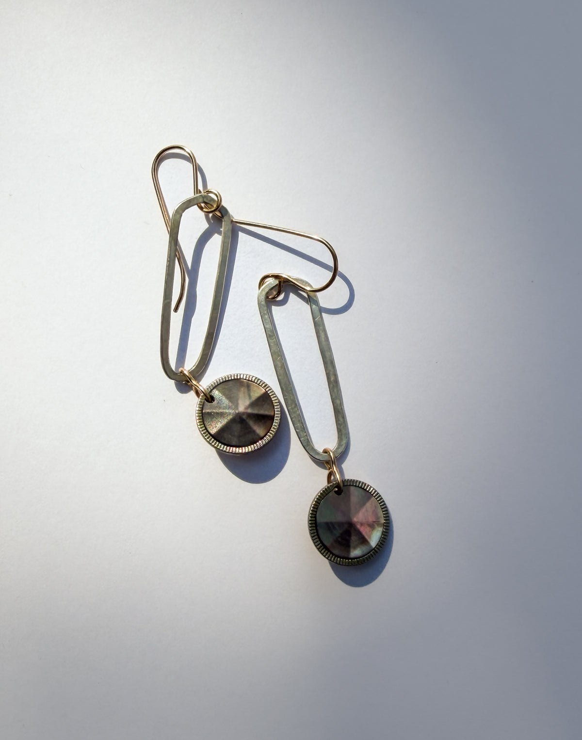 JADEWATER DESIGN | Sterling Silver Hoops w RepurposedCarved Cufflinks Earrings