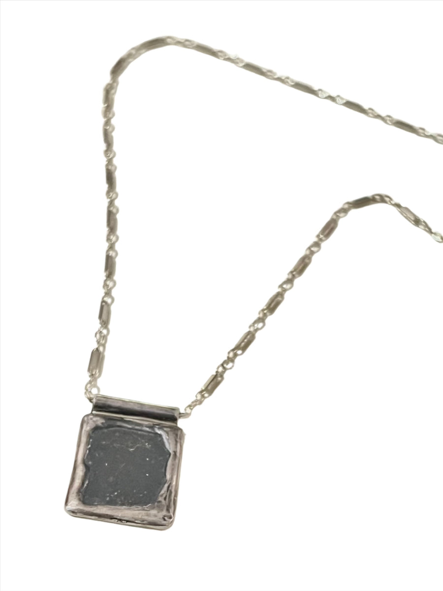 SONJA FRIES | Oxidized Sterling Silver Tag Necklace