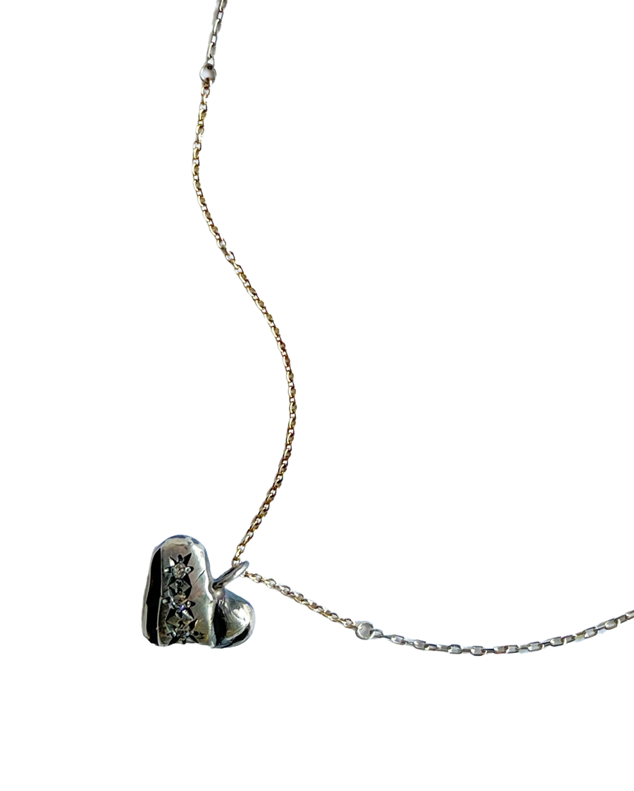 SONJA FRIES|  Sterling Silver Heart #5 Necklace