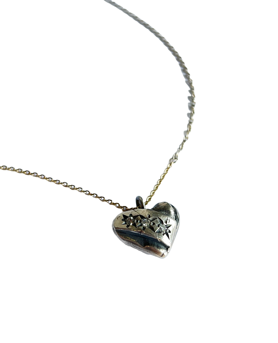 SONJA FRIES|  Sterling Silver Heart #5 Necklace