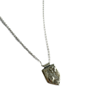 Sonja Fries | Nugget Shield sterling silver diamond necklace