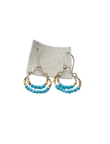 Debbie Fisher | Turqouise and Gold Vermeil Bead Hoop Earrings