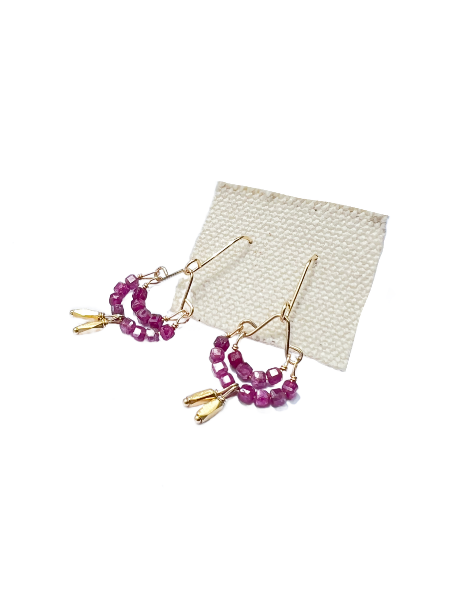 Debbie Fisher | Ruby and Gold Vermeil Beads Earrings