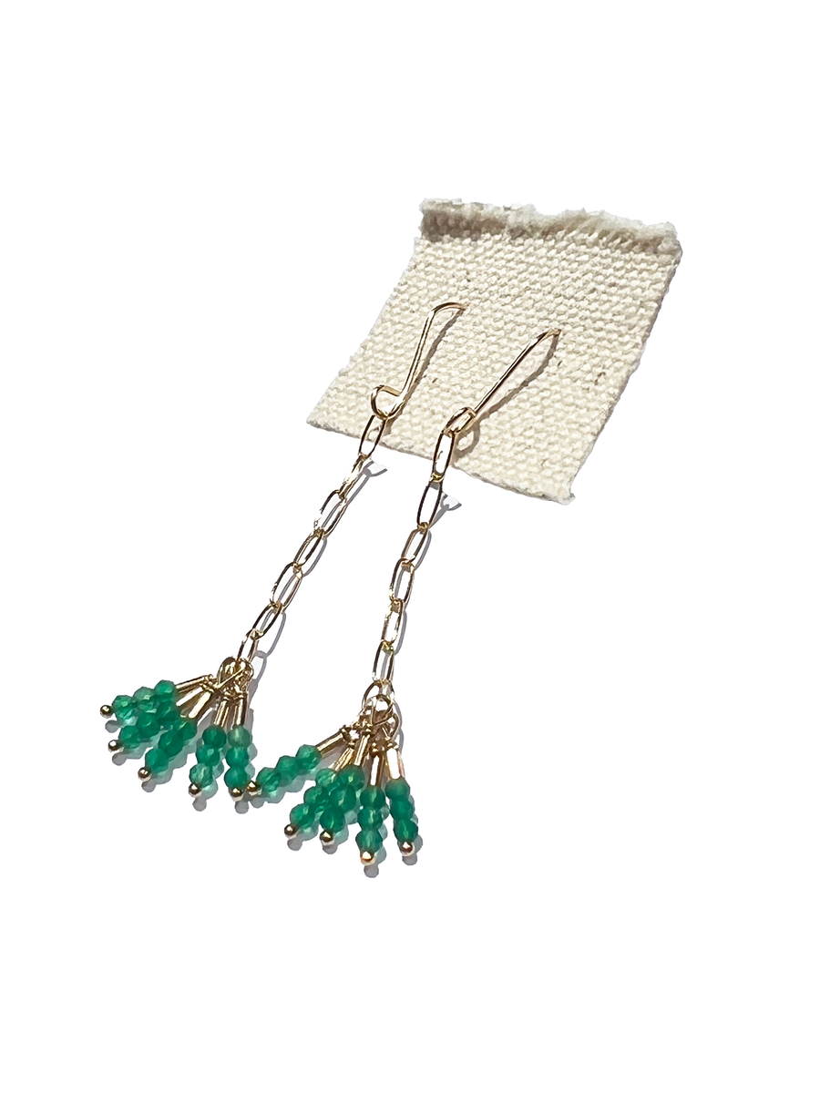 Debbie Fisher | Green Onyx and Gold fill Earring