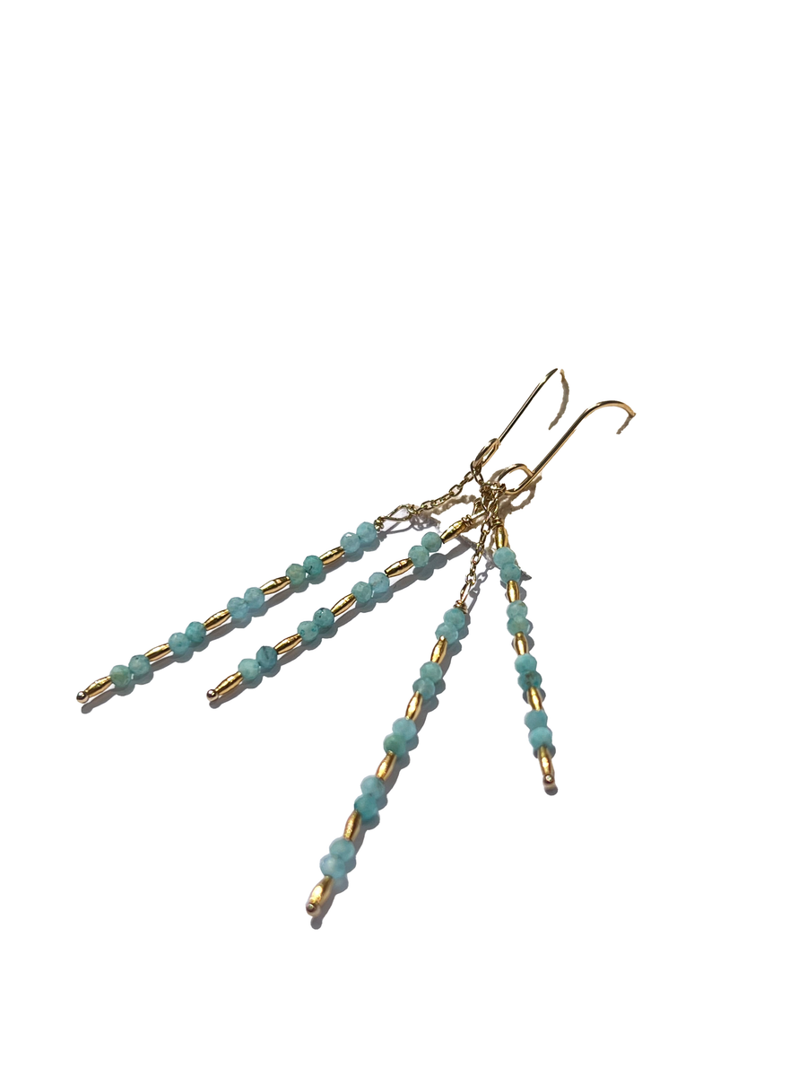 Debbie Fisher | Amazonite and Gold Vermeil Beads Earrings