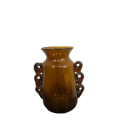 KILIIM | Knobbed Handblown Glass Vase: Amber