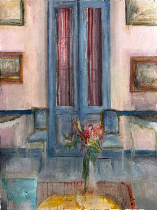 Flowers on the Table by Dena Sturm - Framed