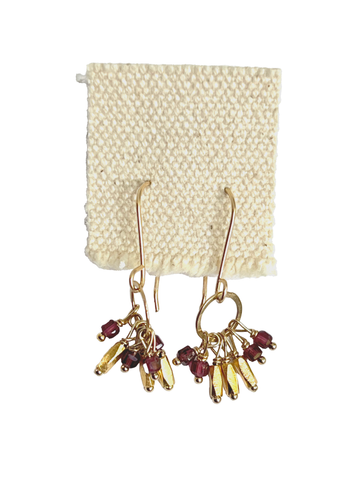 Debbie Fisher | Garnet and gold vermeil beads on gold fill wire Earrings