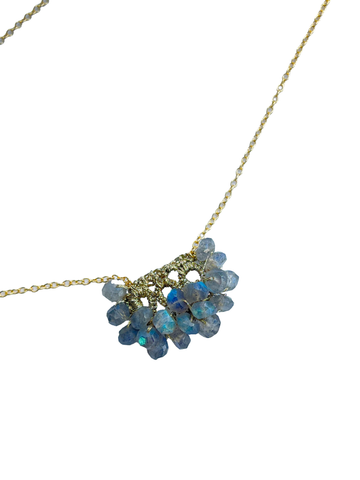 DANIELLE WELMOND | Woven Gold Cord Lace w/ Labradorite Necklace