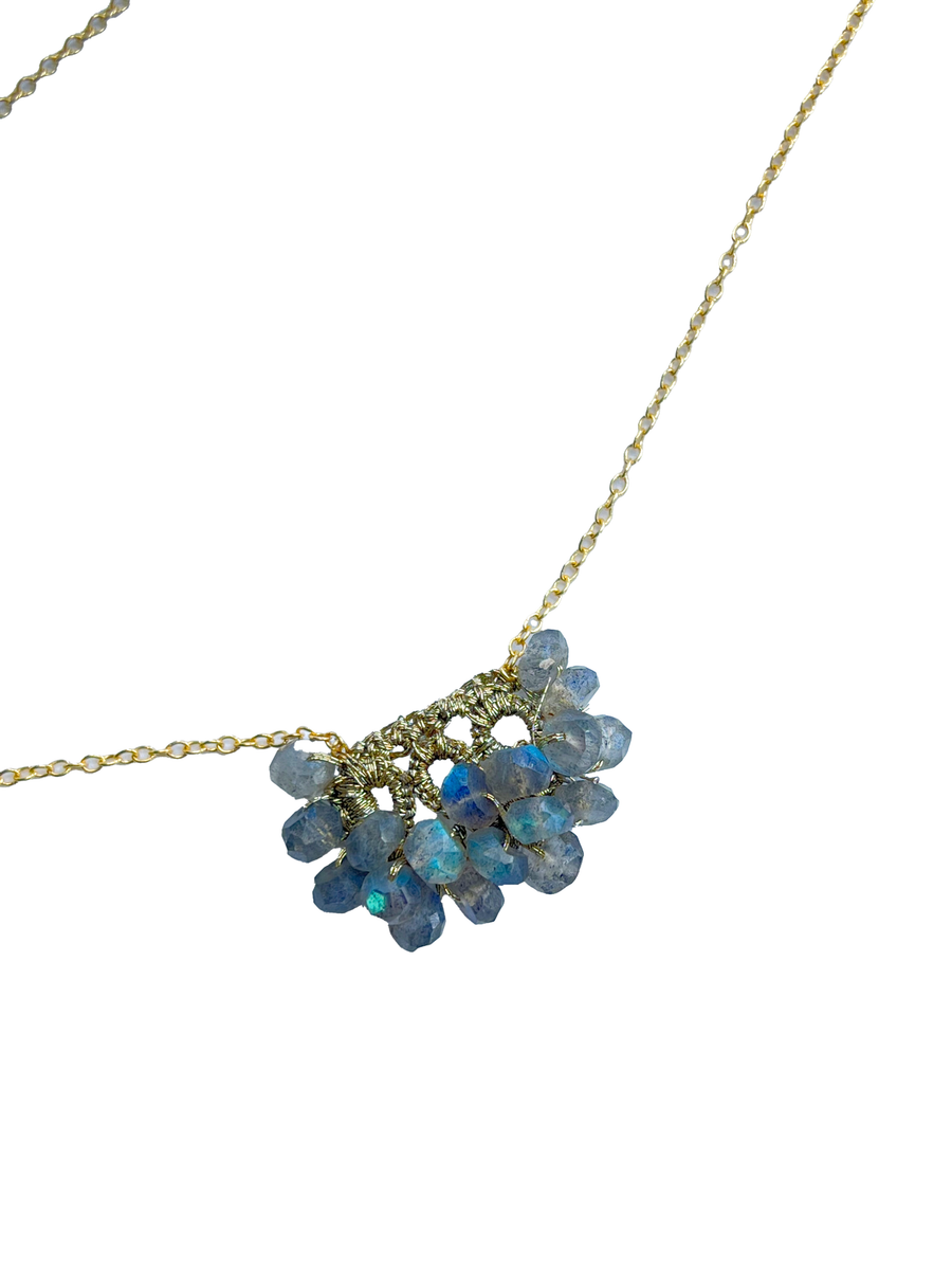 Danielle Welmond |  Woven Gold Cord Lace w/ Labradorite Necklace