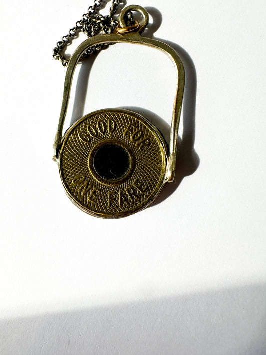 JADEWATER DESIGN | Vintage NYC Subway Token on Silver Hanger