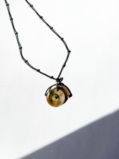 JADEWATER DESIGN | Painted Abalone w/ Half Hanger Silver Piece