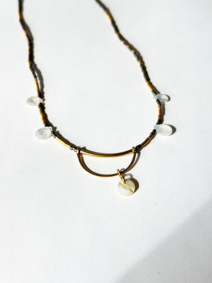 JADEWATER DESIGN | Rainbow Moonstones on beaded chain