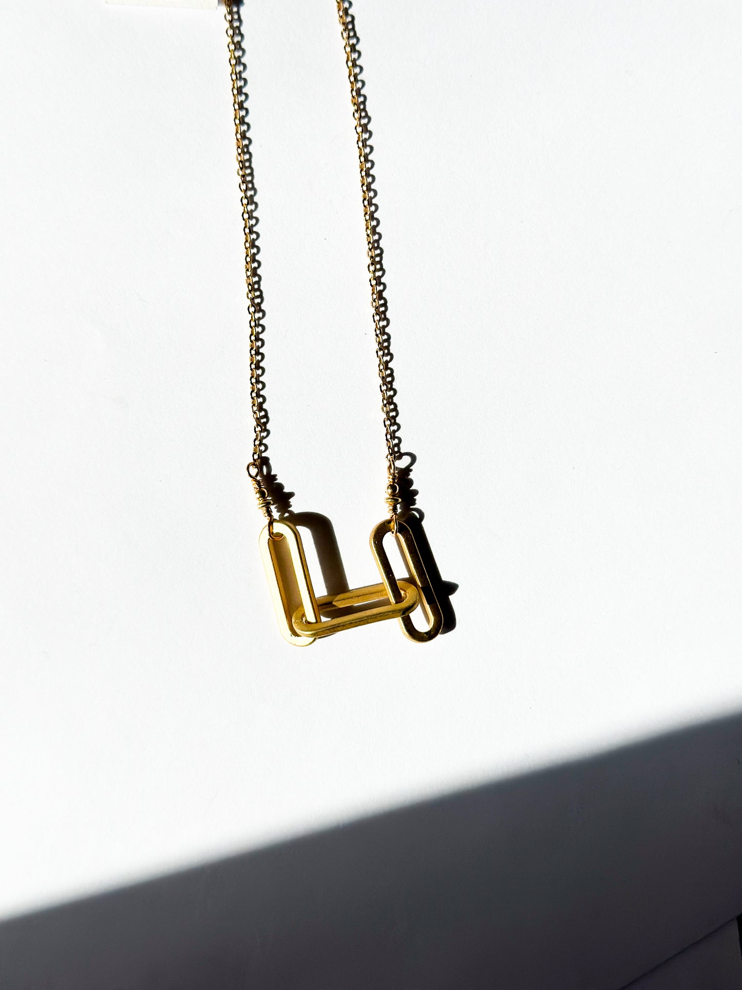 ROBIN HALEY | 14K Gold Plated Paperclip Link and Chain Necklace