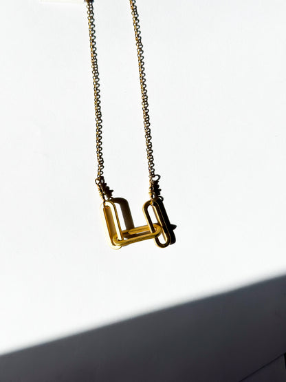 ROBIN HALEY | 14K Gold Plated Paperclip Link and Chain Necklace