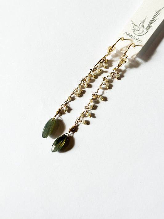 ROBIN HALEY | Pearl and Labradorite Drop Earrings