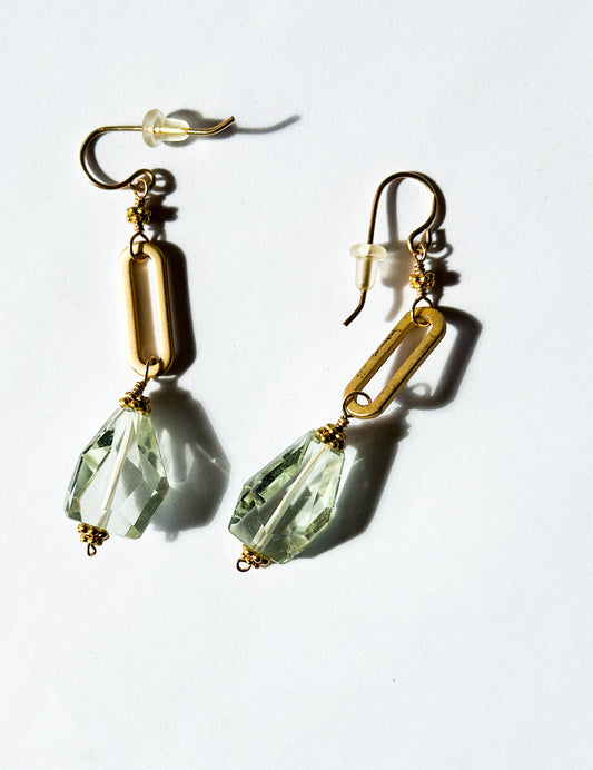 ROBIN HALEY | Green Amethyst Nugget Earrings