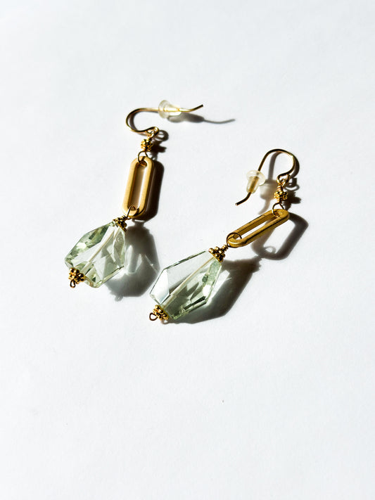 ROBIN HALEY | Green Amethyst Nugget Earrings