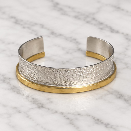 SONJA FRIES | Sterling & Brass Textured Cuff
