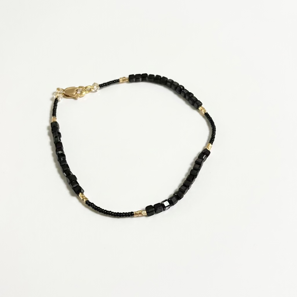 DEBBIE FISHER | Black Seed, Gold Vermeil & Spinel Bracelet