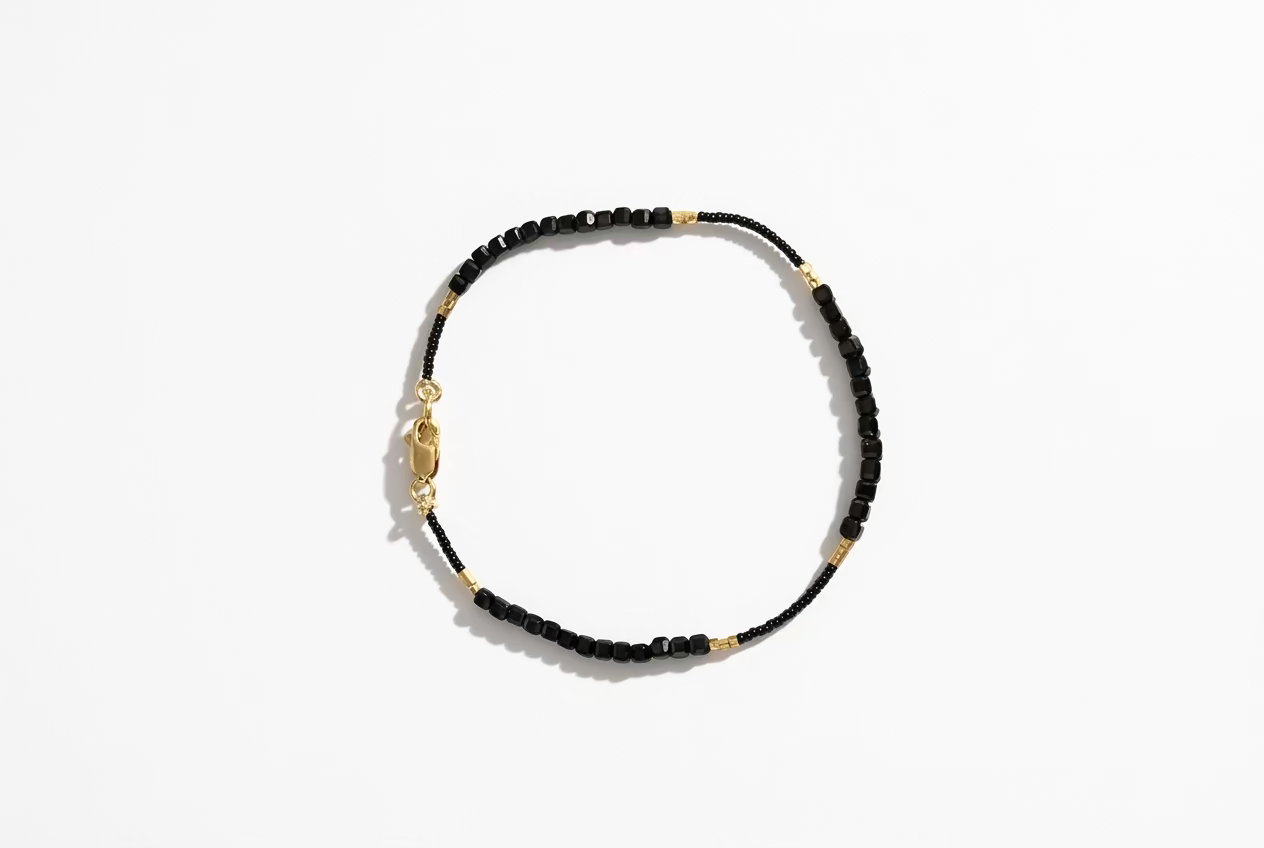 DEBBIE FISHER | Black Seed, Gold Vermeil & Spinel Bracelet