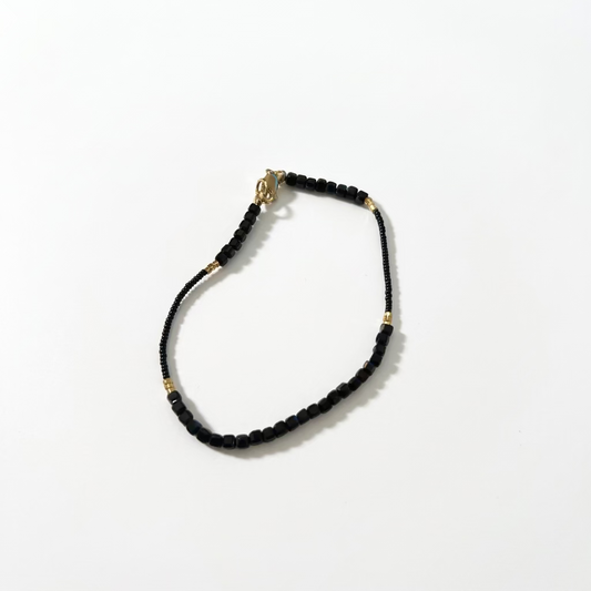 DEBBIE FISHER | Black Seed, Gold Vermeil and Black Spinel Bracelet