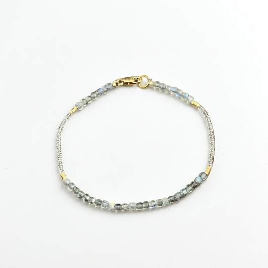 DEBBIE FISHER | Clear Seed, Labradorite and Gold Vermeil Bracelet