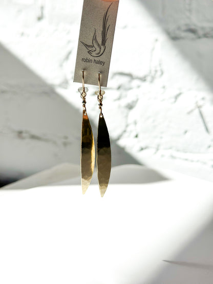 ROBIN HALEY | 14K Gold Plated Willow Leaf Earring