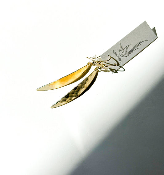 ROBIN HALEY | 14K Gold Plated Willow Leaf Earring
