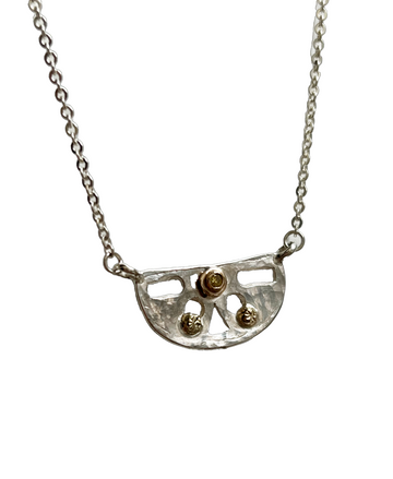 Sonja Fries | sterling silver necklace with 14k beads