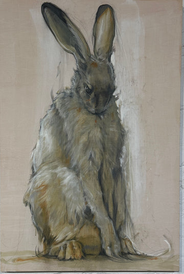 Madeline Owen | Jackrabbit on Wood Panel