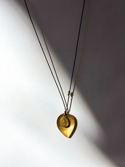 MARGARET SOLOW | Gold and Opal Leaf Necklace
