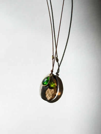 MARGARET SOLOW | Smokey Quartz and Chrome Drop 18K Necklace