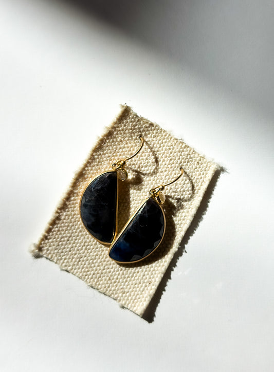 MARGARET SOLOW | Sapphire and Moonstone Earrings