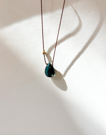 MARGARET SOLOW | Tourmaline Dark Turquoise 18K Necklace