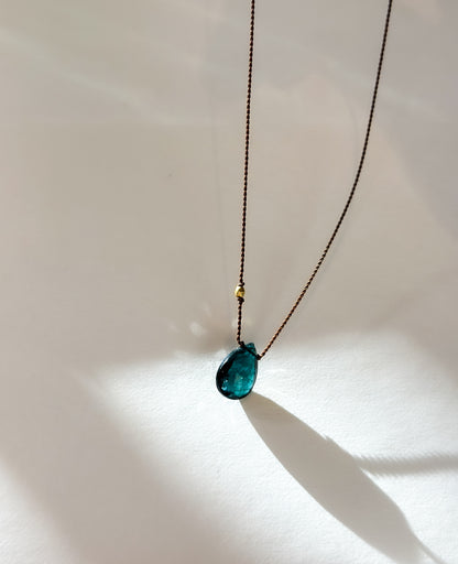 MARGARET SOLOW | Tourmaline Dark Turquoise 18K Necklace