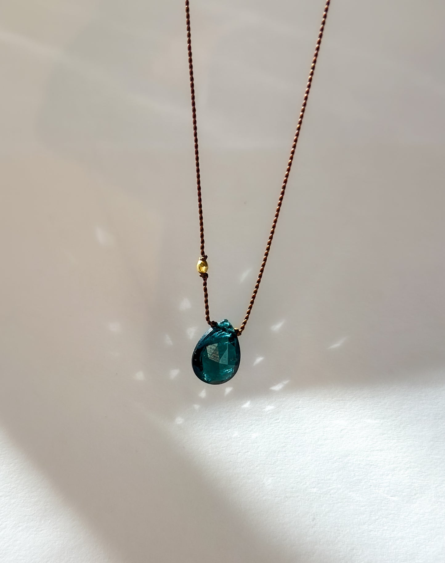 MARGARET SOLOW | Tourmaline Dark Turquoise 18K Necklace