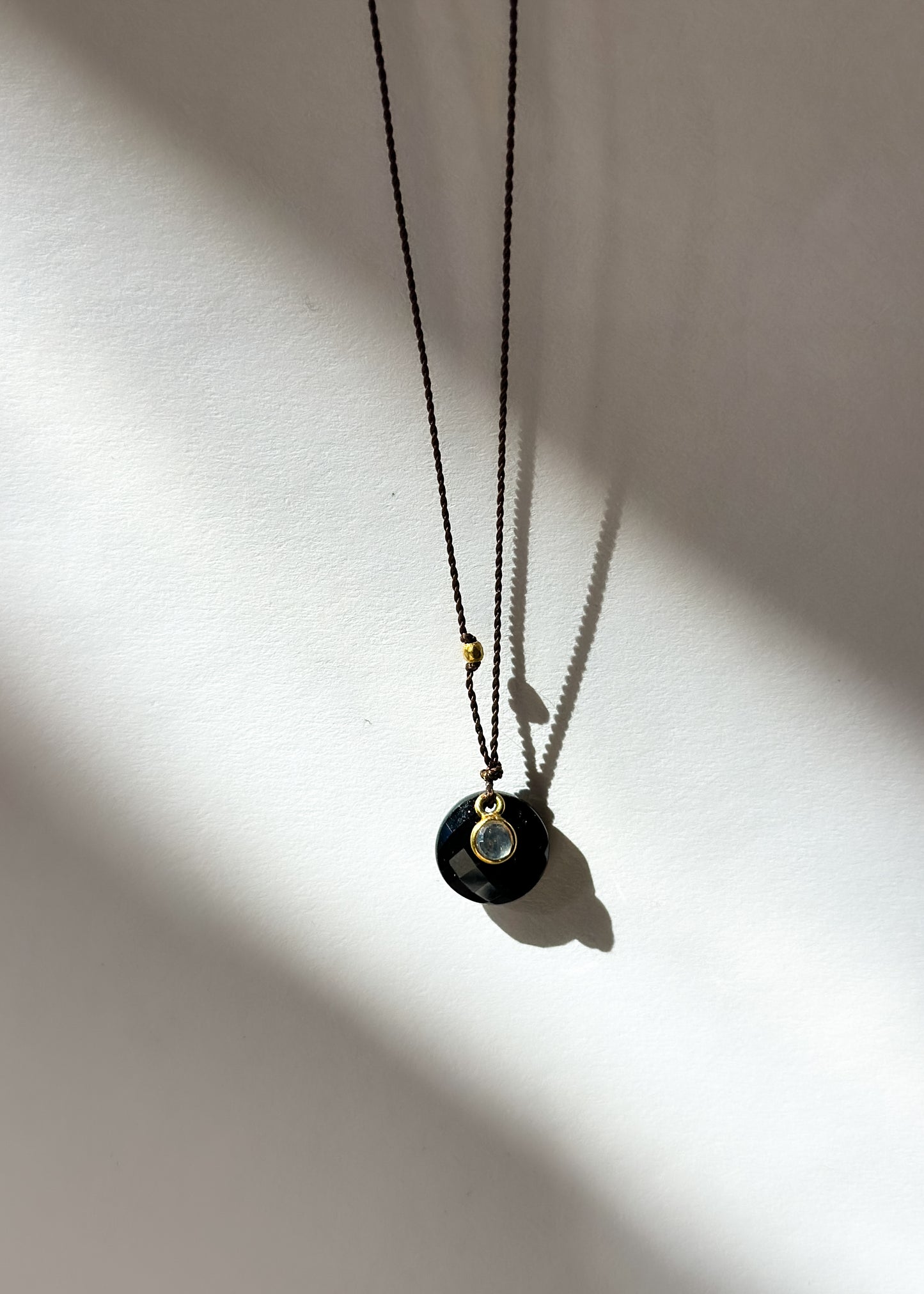 MARGARET SOLOW | Black Spinel and Moonstone 18K Necklace