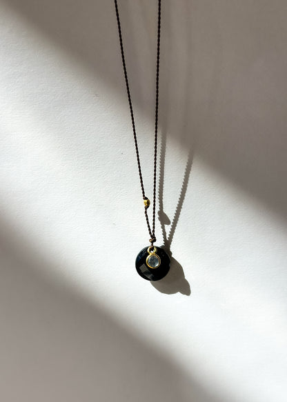 MARGARET SOLOW | Black Spinel and Moonstone 18K Necklace