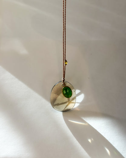 MARGARET SOLOW | Cognac Quartz Chrome Diopside 18k Necklace