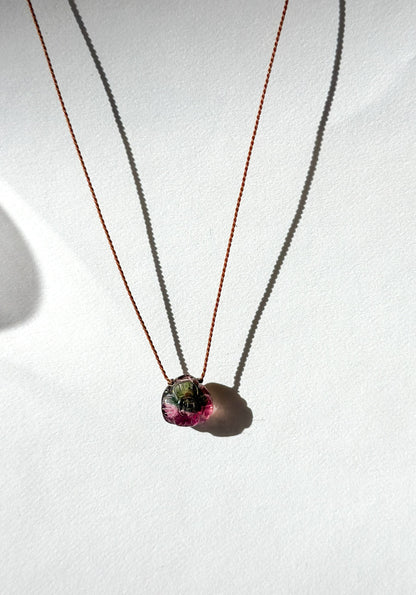 MARGARET SOLOW | Carved Purple Tourmaline Necklace on Silk Cord