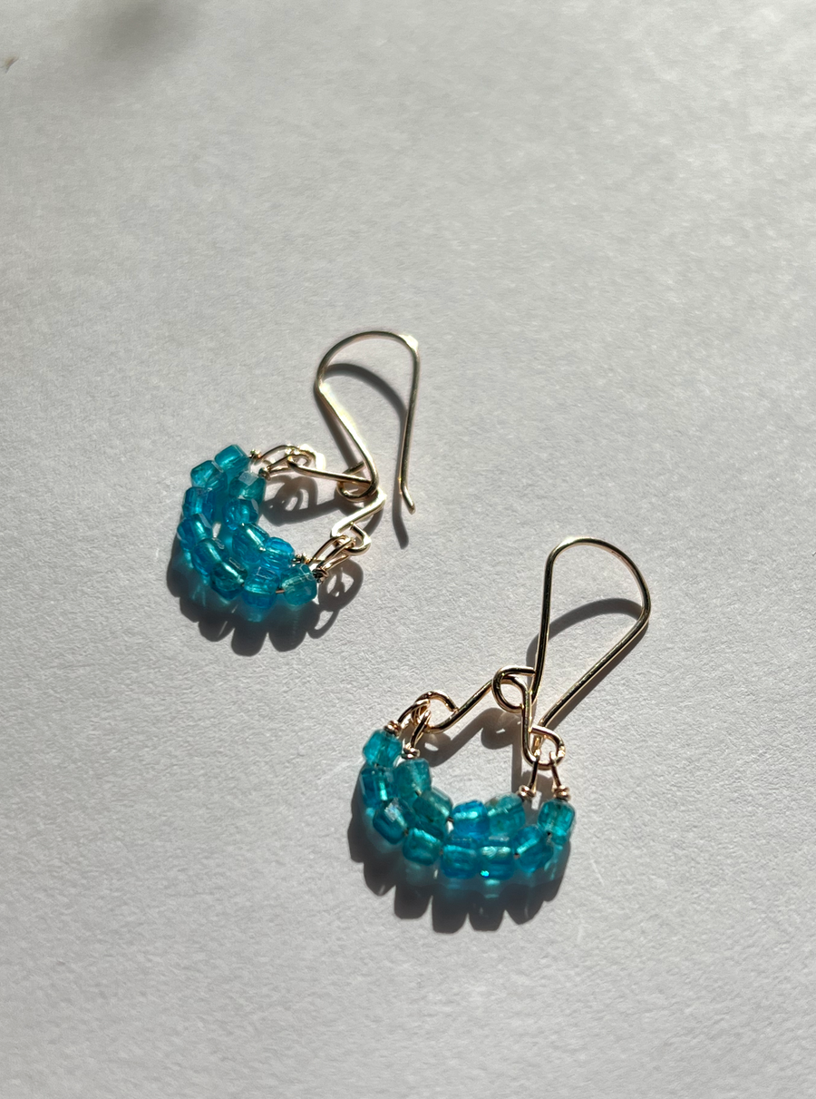 Debbie Fisher | Apatite beads on gold fill wire earrings